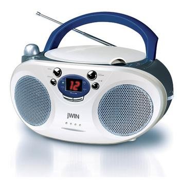 JWIN JXCD-404D PORTABLE BOOM BOX WITH CD PLAYER AND AM & FM RADIO