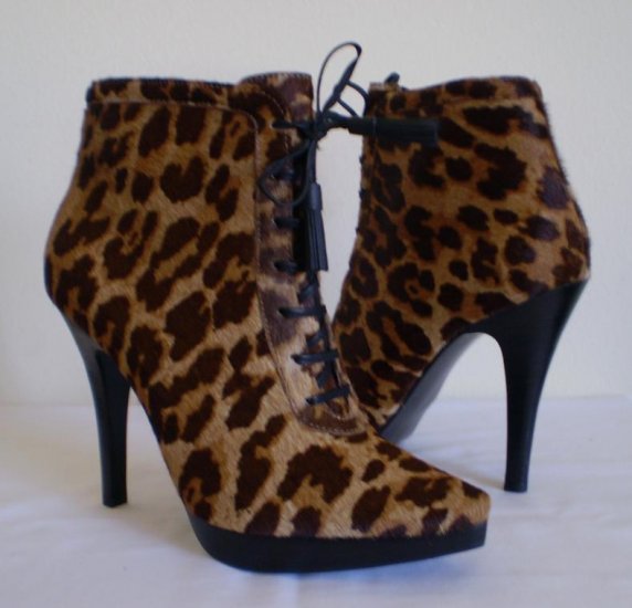 STEVE MADDEN LEOPARD PLATFORM ANKLE BOOT HEELS 8.5