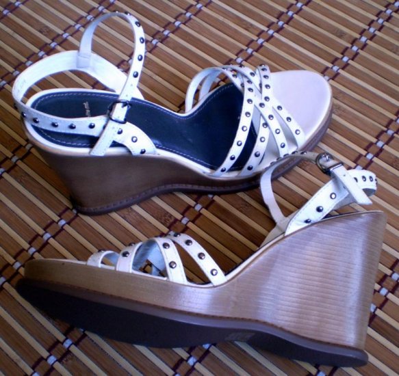 Whites Mt Leather Platform Wedge Sandals Heels Shoes 10