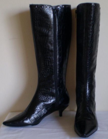 Enzo Angiolini Black Tall Knee High Boots Heels nw 8.5