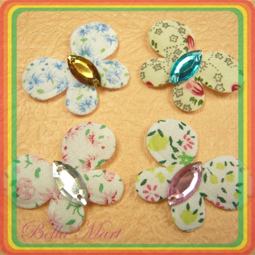 80 Mix Butterfly Applique w Rhinestone Card Making A036