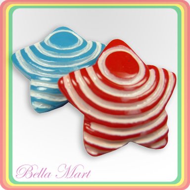 20 Star Loose Plastic Bead FlatBack Scrapbooking F001