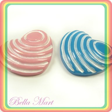 20 Heart Loose Plastic Bead FlatBack Craft/Card F002