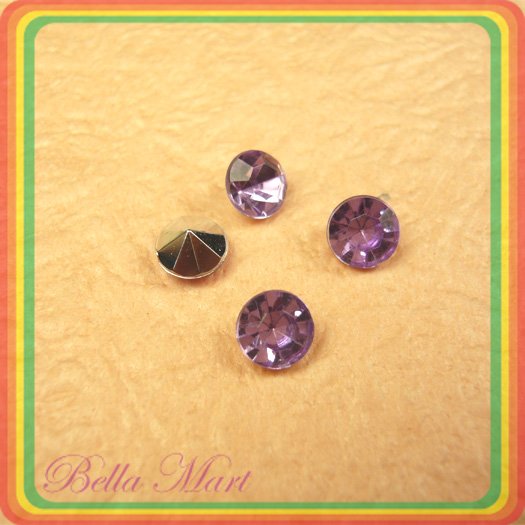 480 Diamond Hot Fix Rhinestone Loose Gem 6mm Pueple R14