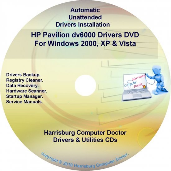 HP Pavilion dv6000 Driver Recovery Disc CD/DVD