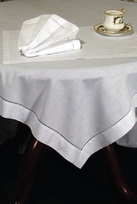 Hemstitched Tablecloth 65" x 84" White