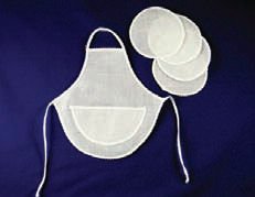 Wine Bottle Apron w 4 coasters White