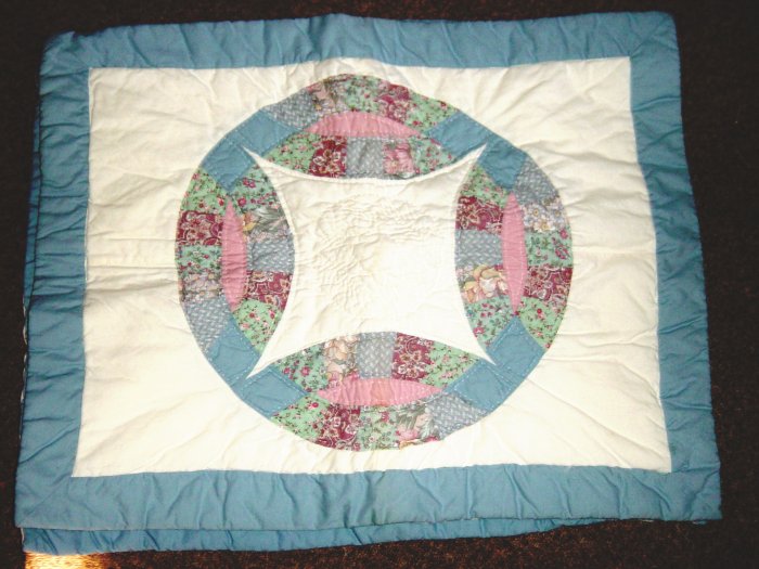 Set of Two Quilted Pillow Shams Double Rings Pattern #100009