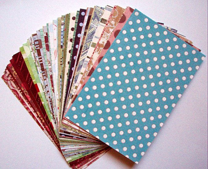 paper scrap pack - Asparagus collection from MME - 4 x 6 inches paper - set of 60
