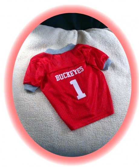 Ohio State University OSU Buckeyes Deluxe NCAA Football Dog Jersey Large Size