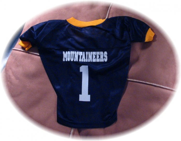 West Virginia University WVU Mountaineers Deluxe Dog Jersey White Lettering Medium Size