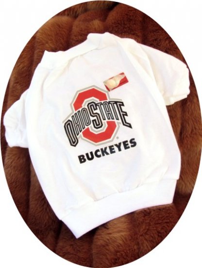 Ohio State University OSU Buckeyes NCAA Football Sports Team Logo Dog Tee Shirt Petite Size