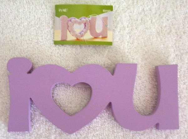 Girls Purple I Love You Wood Sign U Decorate It New!