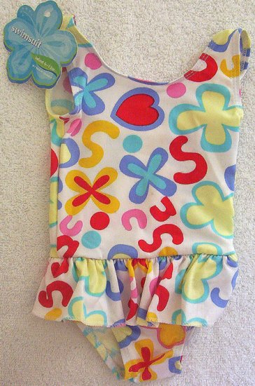 Infant Girl Bright Color 6m 12m Tank 1 PC Swim Suit NWT
