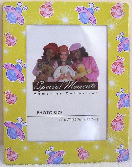 Girls Yellow Pink Blue Lovebug 5 x 7 Picture Frame NIP!