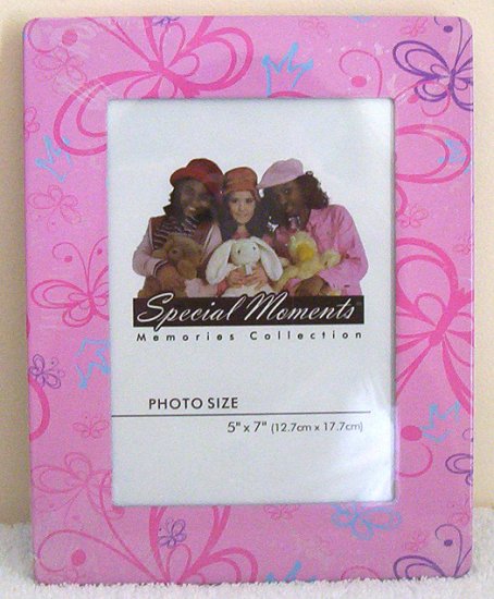 Girls Pink Purple Butterfly 5 x 7 Picture Frame NIP!