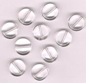 Genuine Crystal Quartz 10mm Round Disc Beads Lot of 10