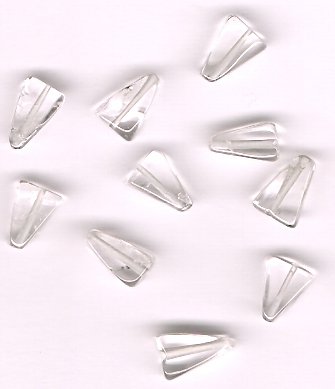 Genuine Crystal Quartz 4 x 8mm Triangle Beads Lot of 10