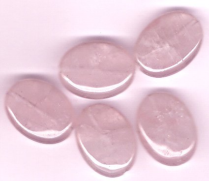 Genuine Rose Quartz 14 x 20 Puffy Oval Beads - Lot of 5