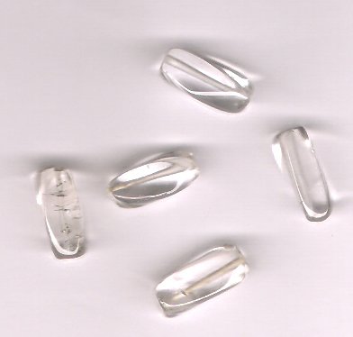Genuine Crystal Quartz Rectangle Tube Beads Lot of 5