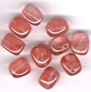 Cherry Quartz 8 x 10 mm Bean Beads - Lot of 10 Beads