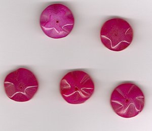 Australian Ruby Jade 18mm Floral Beads - Lot of 5