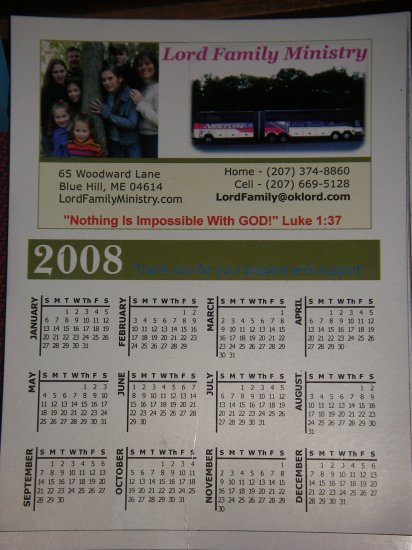 Lord Family Calendar Magnet