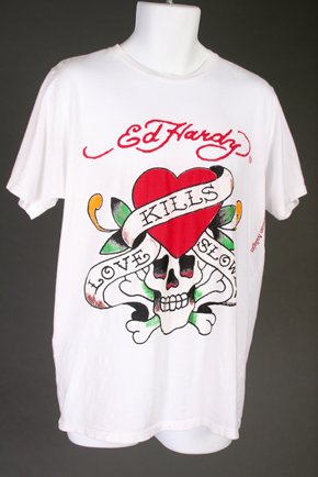 NWT White Ed Hardy Love Kills Slowly Mens T-Shirt Large