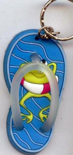 Flip Flops Beach Sandals Keychain Freaky Friends Chill Frog #0110