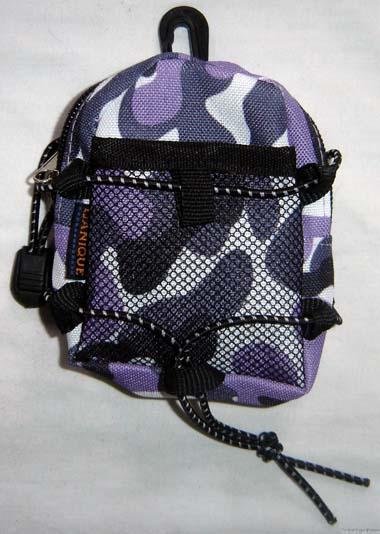 Backpack Style Cell Phone Bag Holder Coin Purse Purple Camoflauge #0209