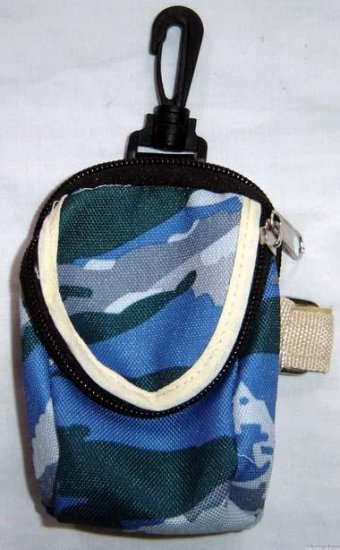 Backpack Style Cell Phone Bag Holder Coin Purse Blue Camoflauge #0208