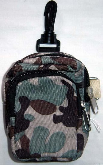 Backpack Style Cell Phone Bag Holder Coin Purse Brown & Green Camoflauge #0214