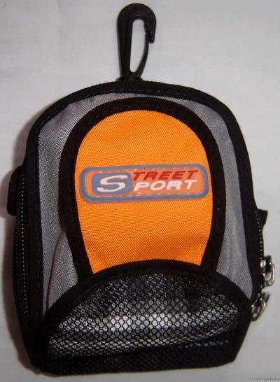 Backpack Style Cell Phone Bag Holder Coin Purse Street Sport Gray & Orange #0203
