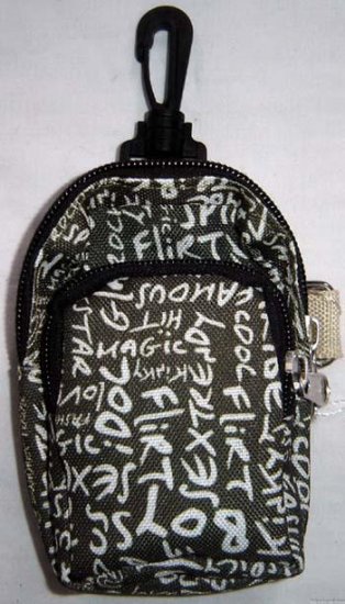 Backpack Style Cell Phone Bag Holder Coin Purse Green Grafitti Sex Kinky Glamour Trendy Love #0189