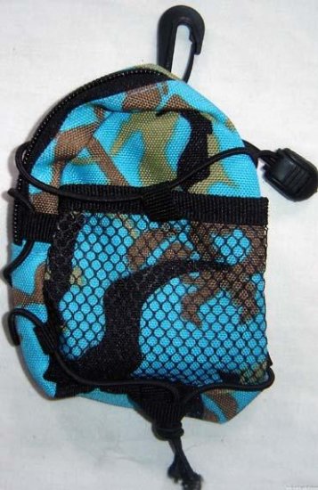 Backpack Style Cell Phone Bag Holder Coin Purse Blue Brown & Green Camoflauge #0219