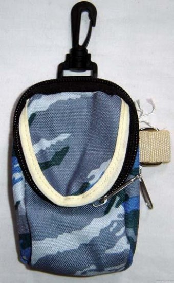 Backpack Style Cell Phone Bag Holder Coin Purse Blue Gray & Green Camoflauge #0210