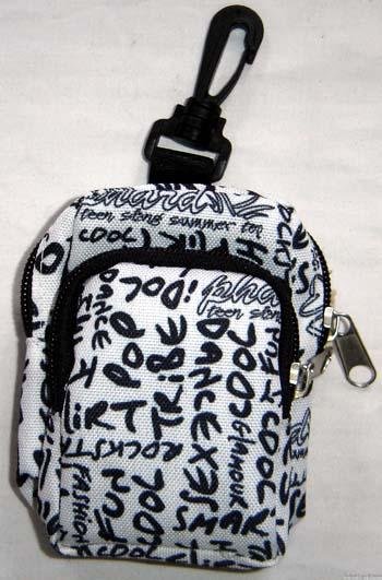 Backpack Style Cell Phone Bag Holder Coin Purse Navy Blue Grafitti Sex Kinky Glamour Trendy #0211