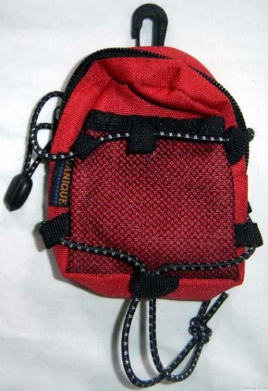 Backpack Style Cell Phone Bag Holder Coin Purse Red & Black Sporty #0228