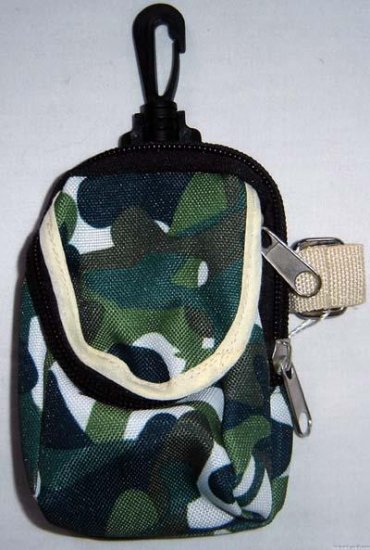 Backpack Style Cell Phone Bag Holder Coin Purse Shades Of Green & White Camoflauge #0193