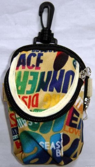 Backpack Style Cell Phone Bag Holder Coin Purse Groovy Tie Dye Chinglish Slogans #0223