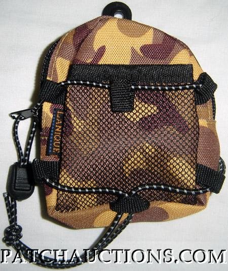Backpack Style Cell Phone Bag Holder Coin Purse Brown & Gold Camoflauge #0167