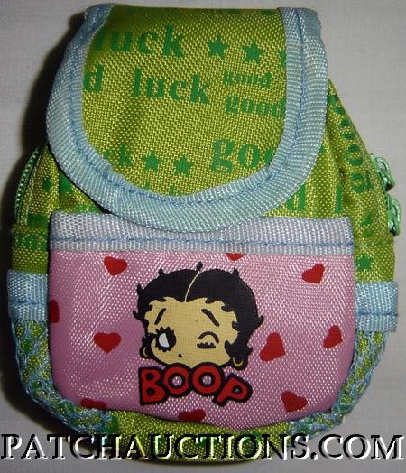Backpack Style Cell Phone Bag Holder Coin Purse Betty Boop Wink #0176