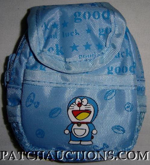 Backpack Style Cell Phone Bag Holder Coin Purse Doramon Blue Cat #0179