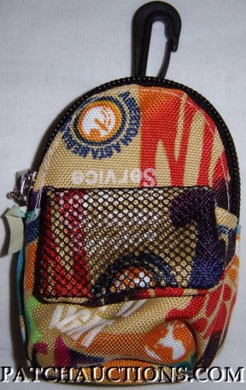 Backpack Style Cell Phone Bag Holder Coin Purse Groovy Grafitti #0180