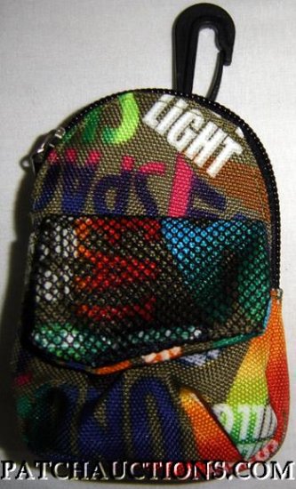 Backpack Style Cell Phone Bag Holder Coin Purse Groovy Grafitti #0162