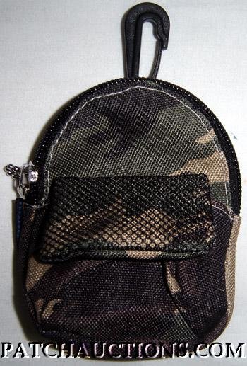 Backpack Style Cell Phone Bag Holder Coin Purse Green & Brown Camoflauge #0151