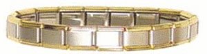 9mm Italian Charm Bracelet with Gold Trim