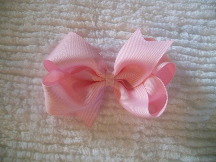 Baby Pink Grosgrain Hair Bow