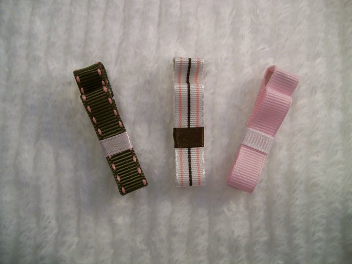 Pink and Brown Clippie Trio