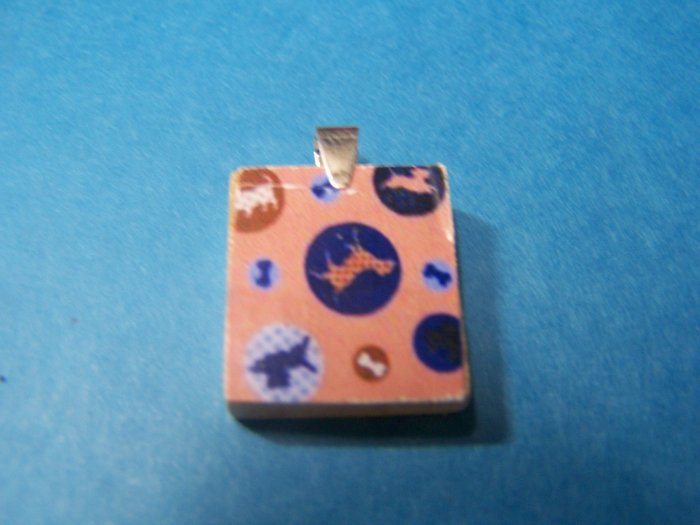 Recycled scrabble Pendant Grand opening sale - Dog and Bone